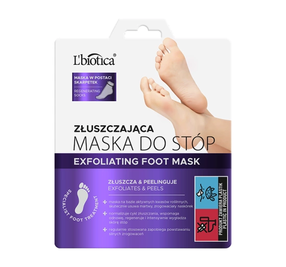 L'Biotica złuszczająca maska do stóp 1 para