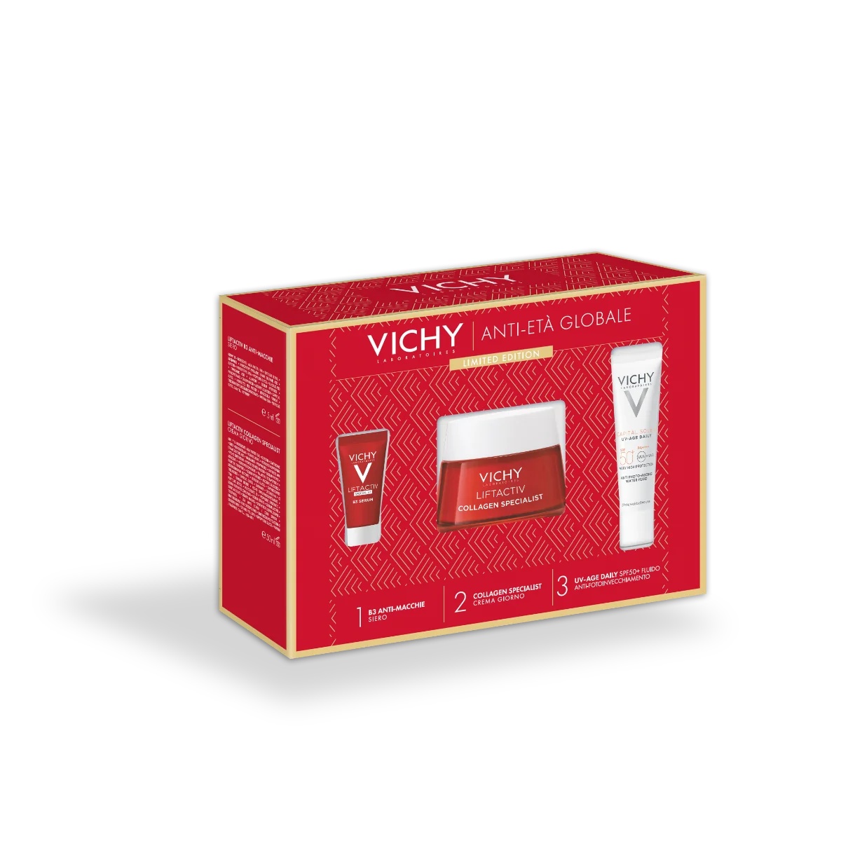 VICHY Vichy Liftactiv Specialist Set Serum tegen huidimperfecties 5 ml + Dagcrème 50 ml + Dagcrème UV-age SPF 50+ 15 ml