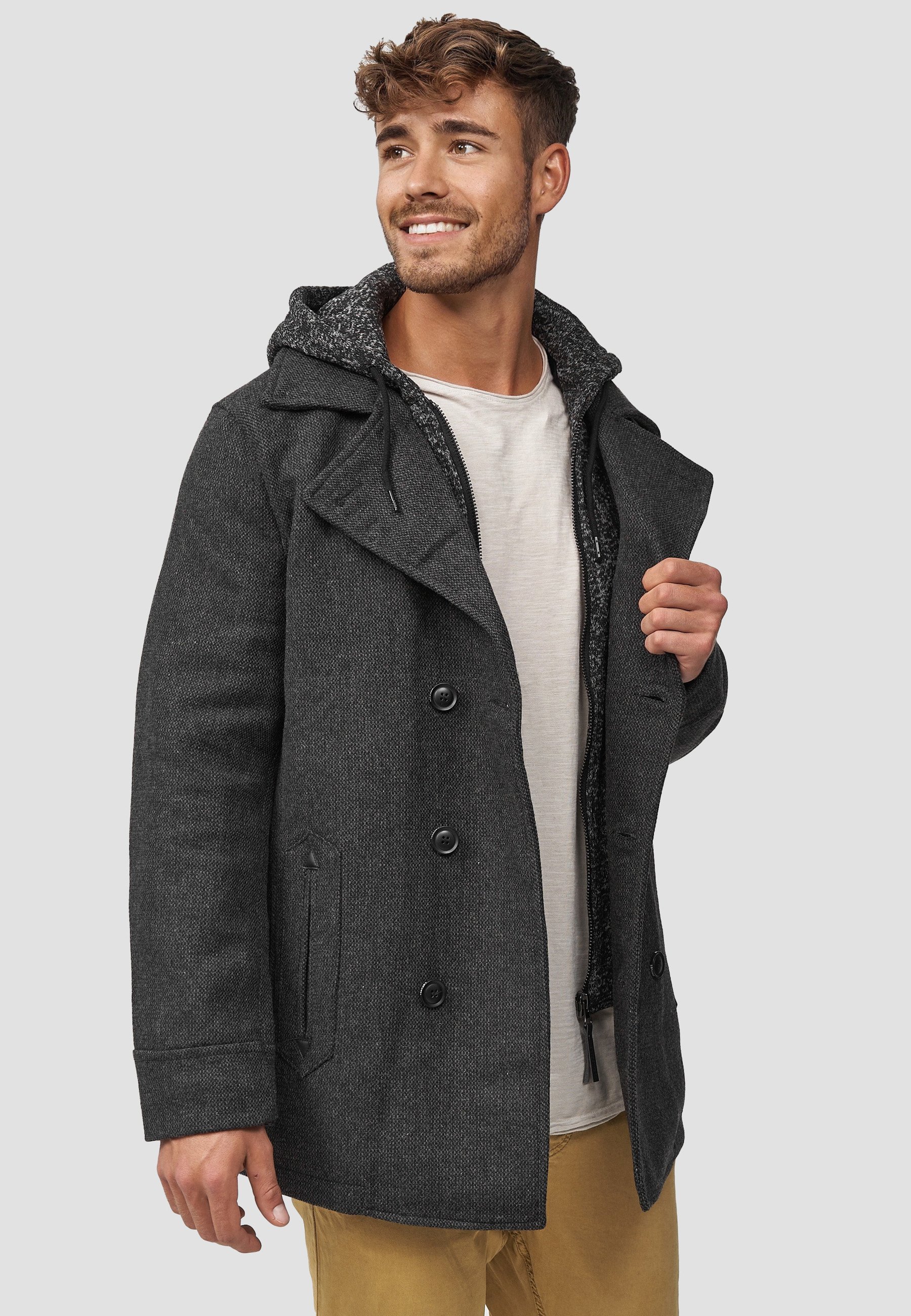 INDICODE JEANS Manteau court - mélange noir