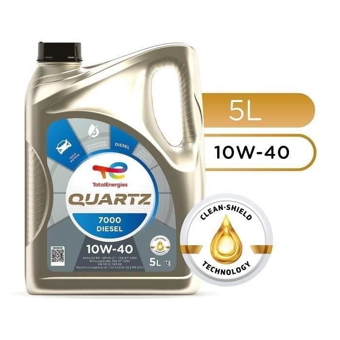 TOTALENERGIES Quartz 7000 Diesel 10W40 - Aceite de motor - 5 L