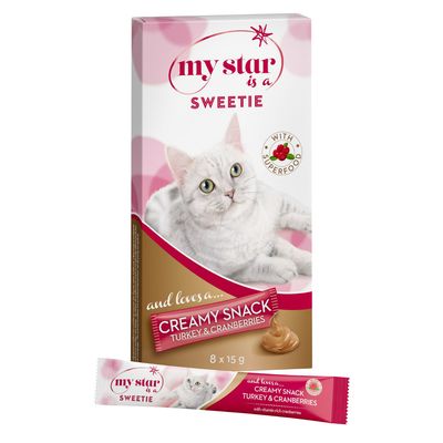 Mi estrella es un encanto: snack cremoso de pavo y arándanos con superalimentos.