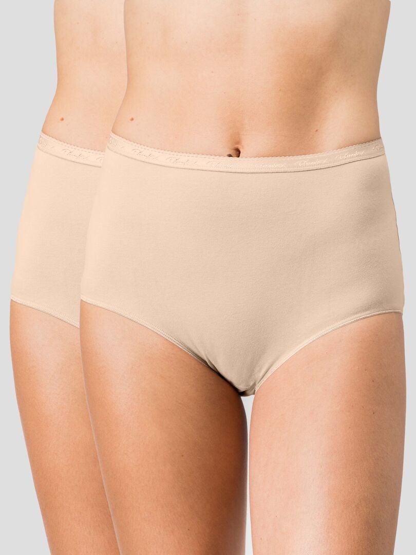 Set van 2 katoenen 'Playtex' maxi slips - BEIGE