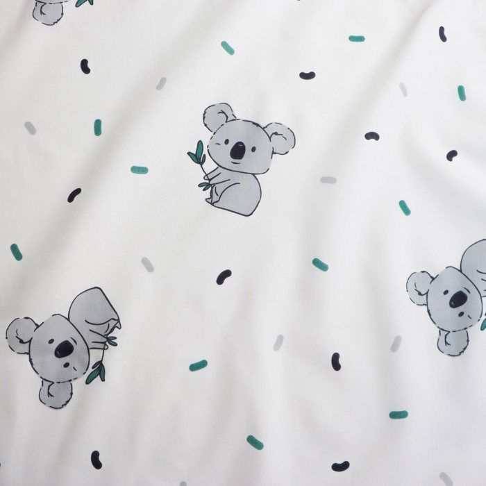 Conjunto de cama infantil, 100% algodão - MATT & ROSE - KOALAS - Cru - 140x200+63x63cm