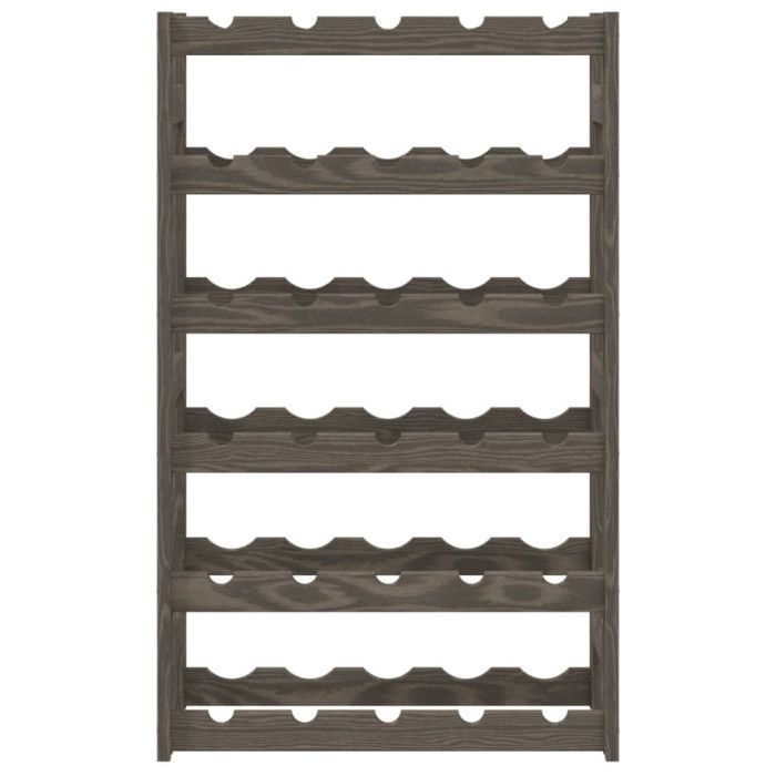 vidaXL Bottle Rack for 30 Bottles, Grey, Solid Pine Wood, 373380