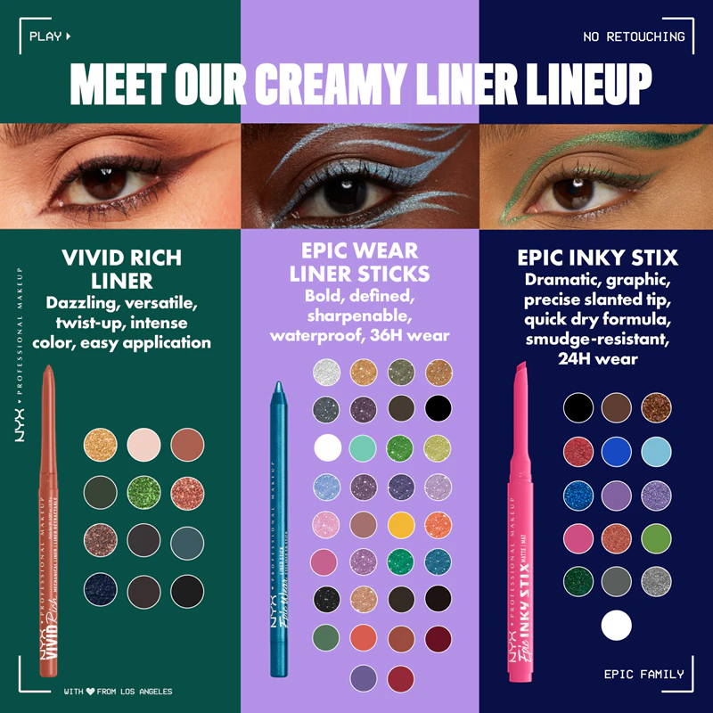 Delineador NYX Professional Makeup Epic Inky Stix em żelu