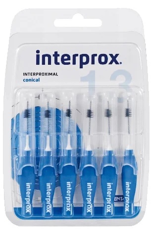 INTERPROX Interprox Conical 6 blauwe conische interdentale borsteltjes