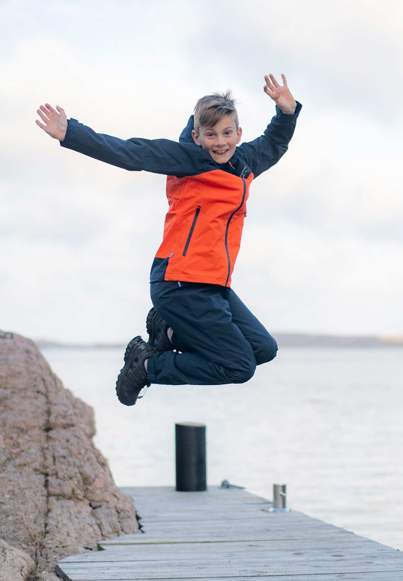 Swedemount BODÖ RAIN - Veste imperméable - marine orange