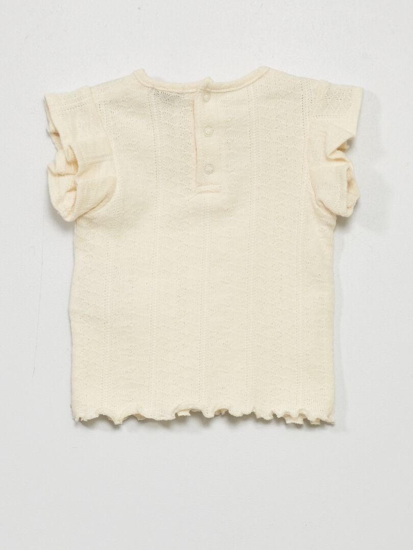 Conjunto de 3 peças em malha canelada - BRANCO