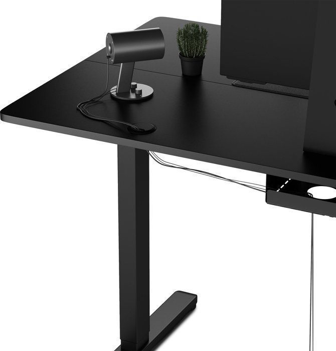 SENSE7 NOJO Elektrisch bureau 140x70 cm, Staand bureau met geheugen, Stille hoogteverstelling, Gamingbureau met haken, Zwart