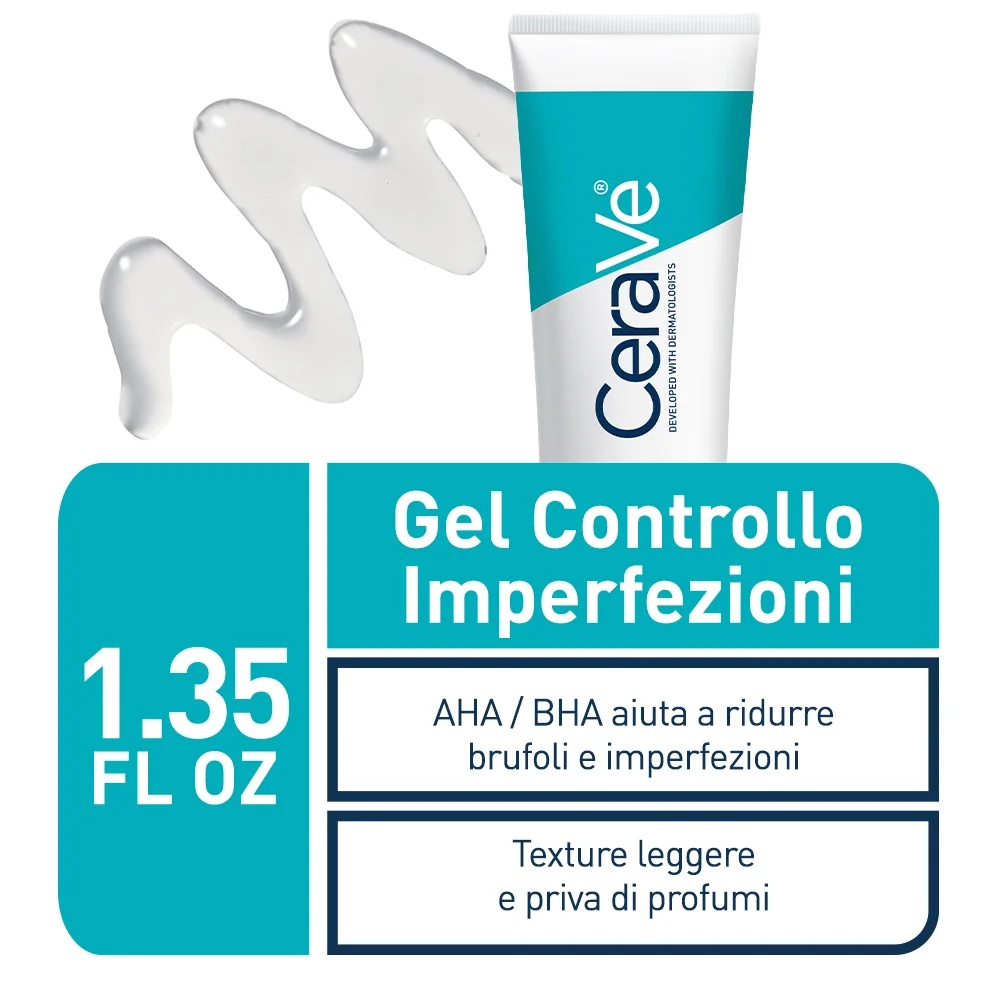 CERAVE Cerave Acne AHA BHA Serum Gel 40 ml voor het bestrijden van huidonvolkomenheden.