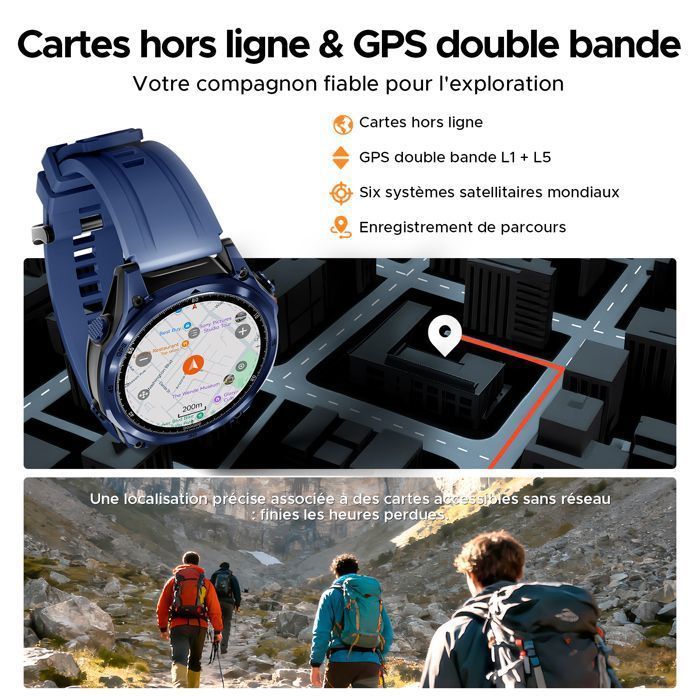Montre Connectée DOOGEE Anywise W1 Pro - Écran 1.43