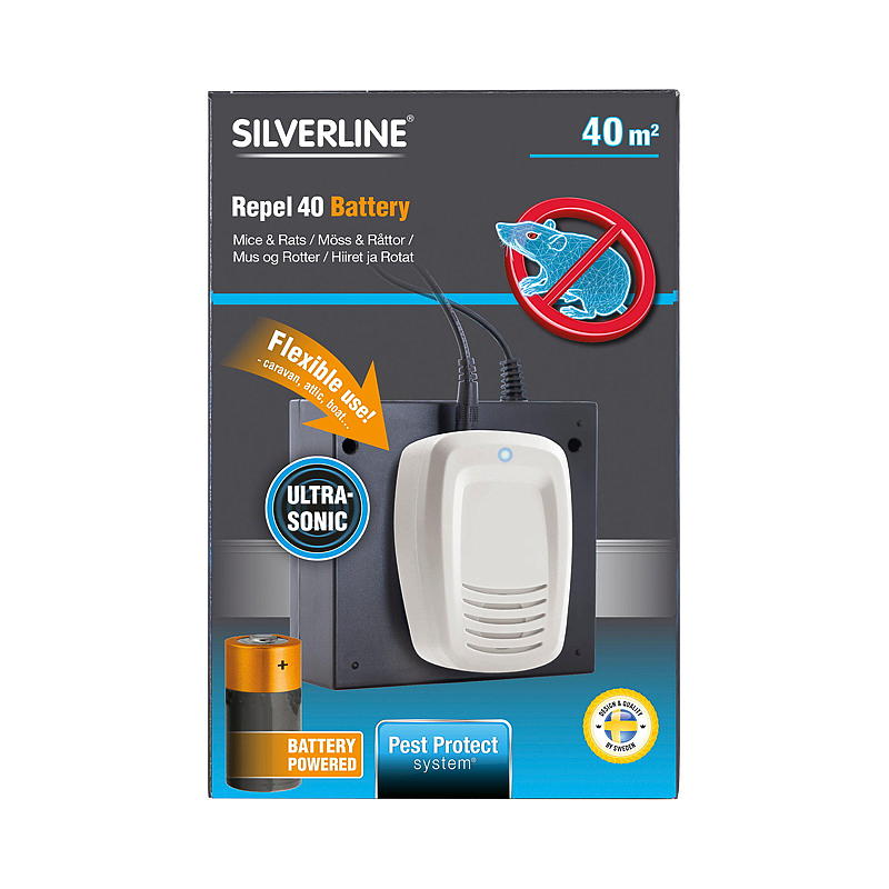 Silverline Mus- och Råttavvisande Batteri Repel 40
