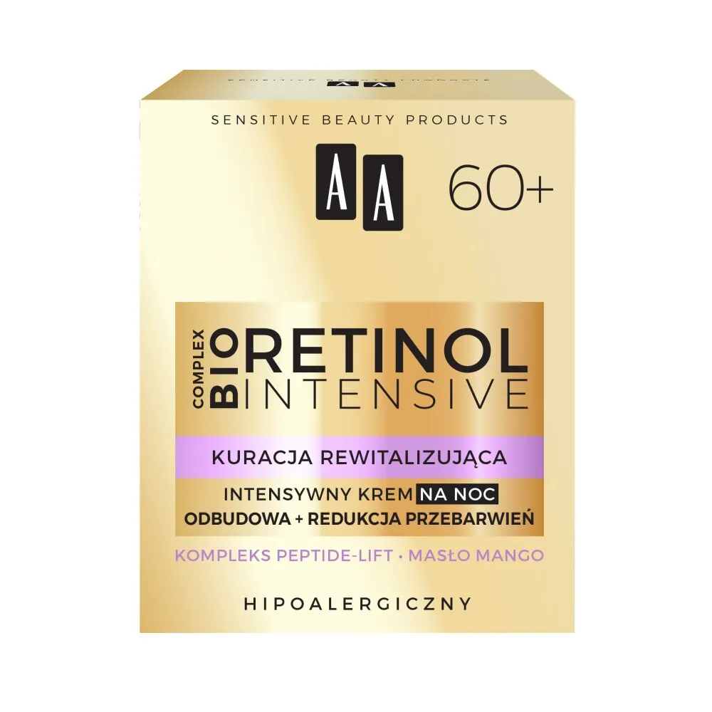 AA Retinol Intensive 60+ Intensywny krem na noc odbudowa + redukcja przebarwień
