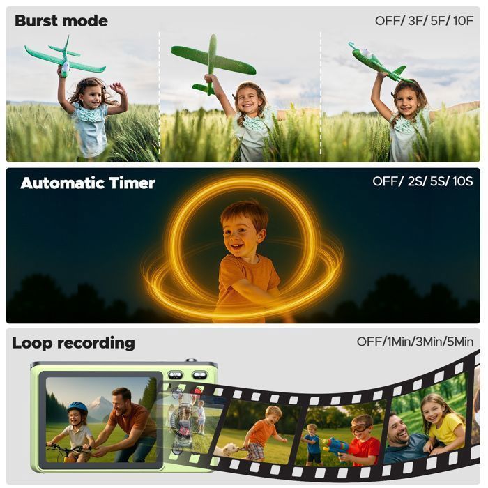 Cámara digital compacta con grabación de vídeo 4K de 64 MP - Pantalla LCD de 2,4