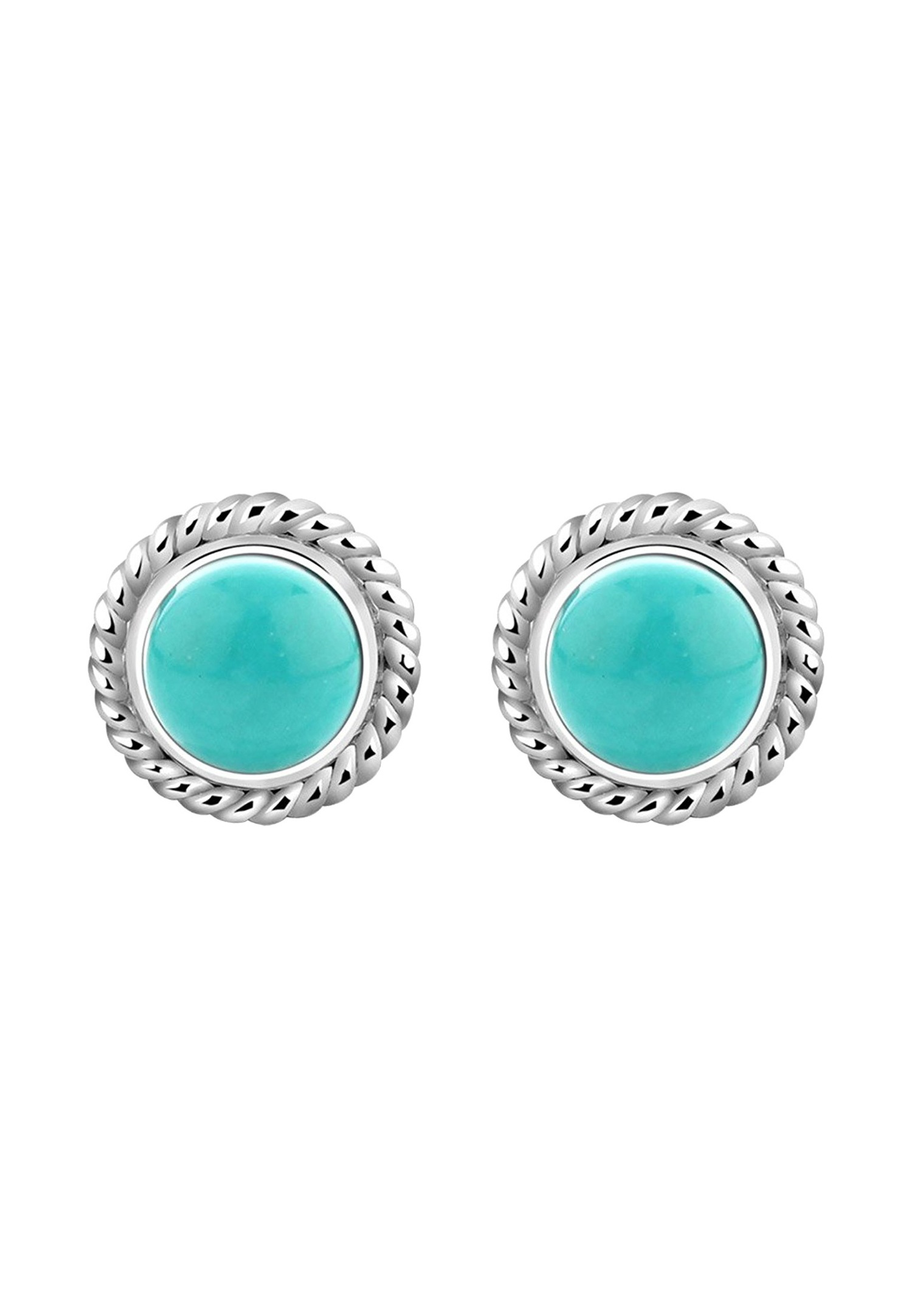 Nenalina Clous d'oreilles pour Femmes Classique avec pierre précieuse Howlite turquoise en argent sterling 925
