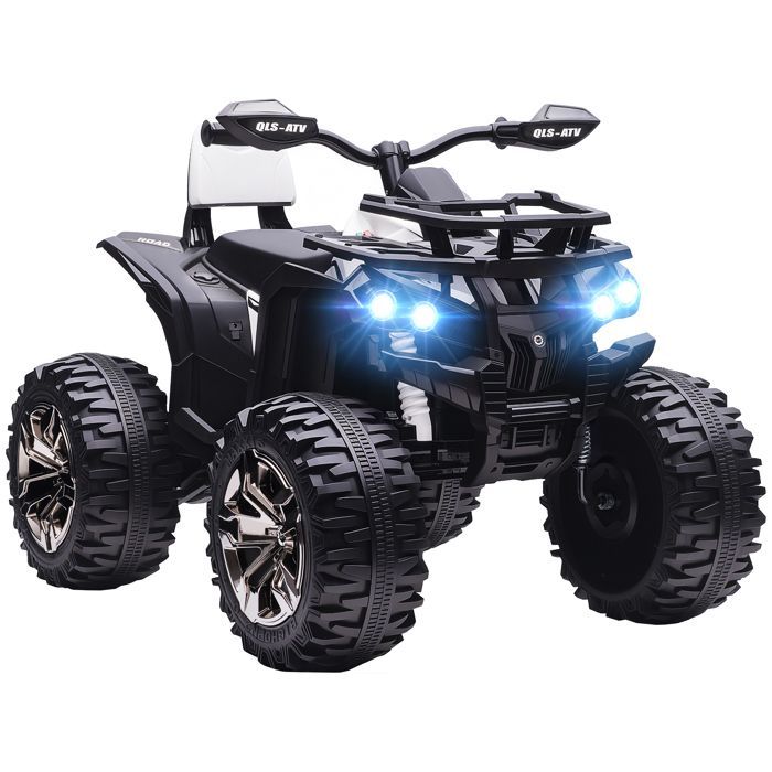 Elektrisches Kinder-Quad – HOMCOM – 12 V, max. 8 km/h – Licht- und Soundeffekte, Sitz mit Rückenlehne – Metall, PP – Weiß/Schwarz