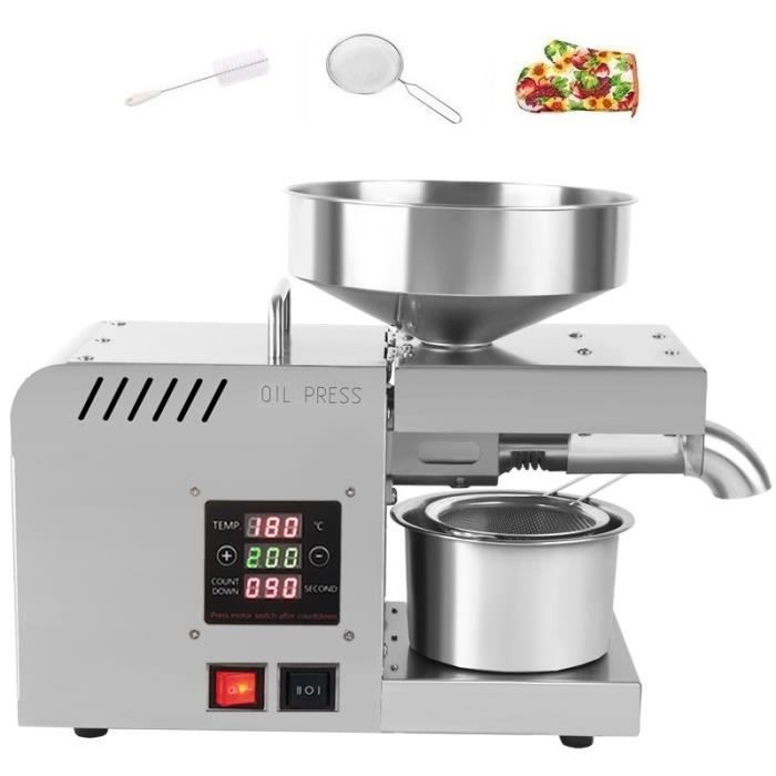 Prensa de aceite de semillas automática de acero inoxidable con control de temperatura de 1500 W