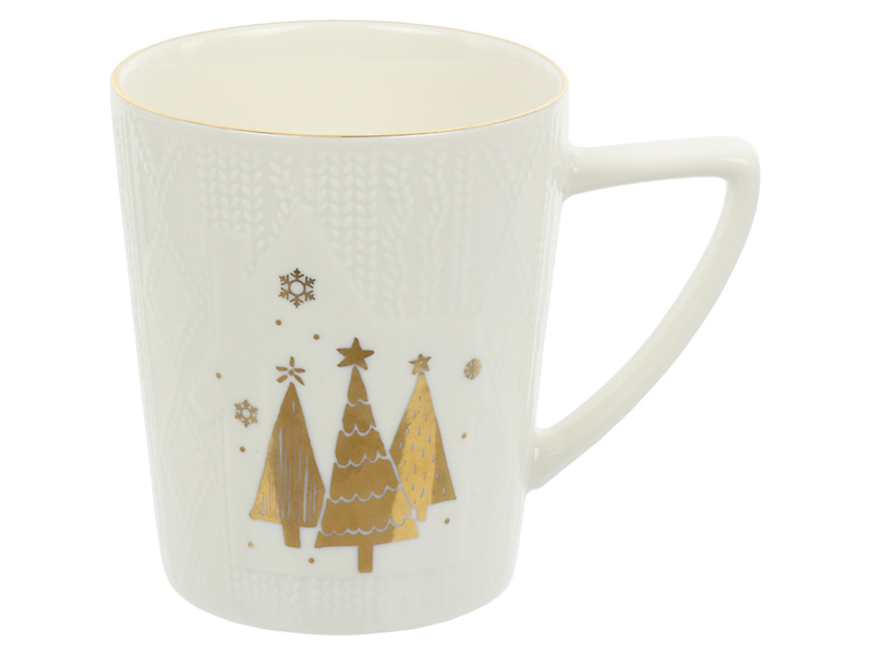 Kubek Golden Christmas Tree NBC 380 ml biało-złoty