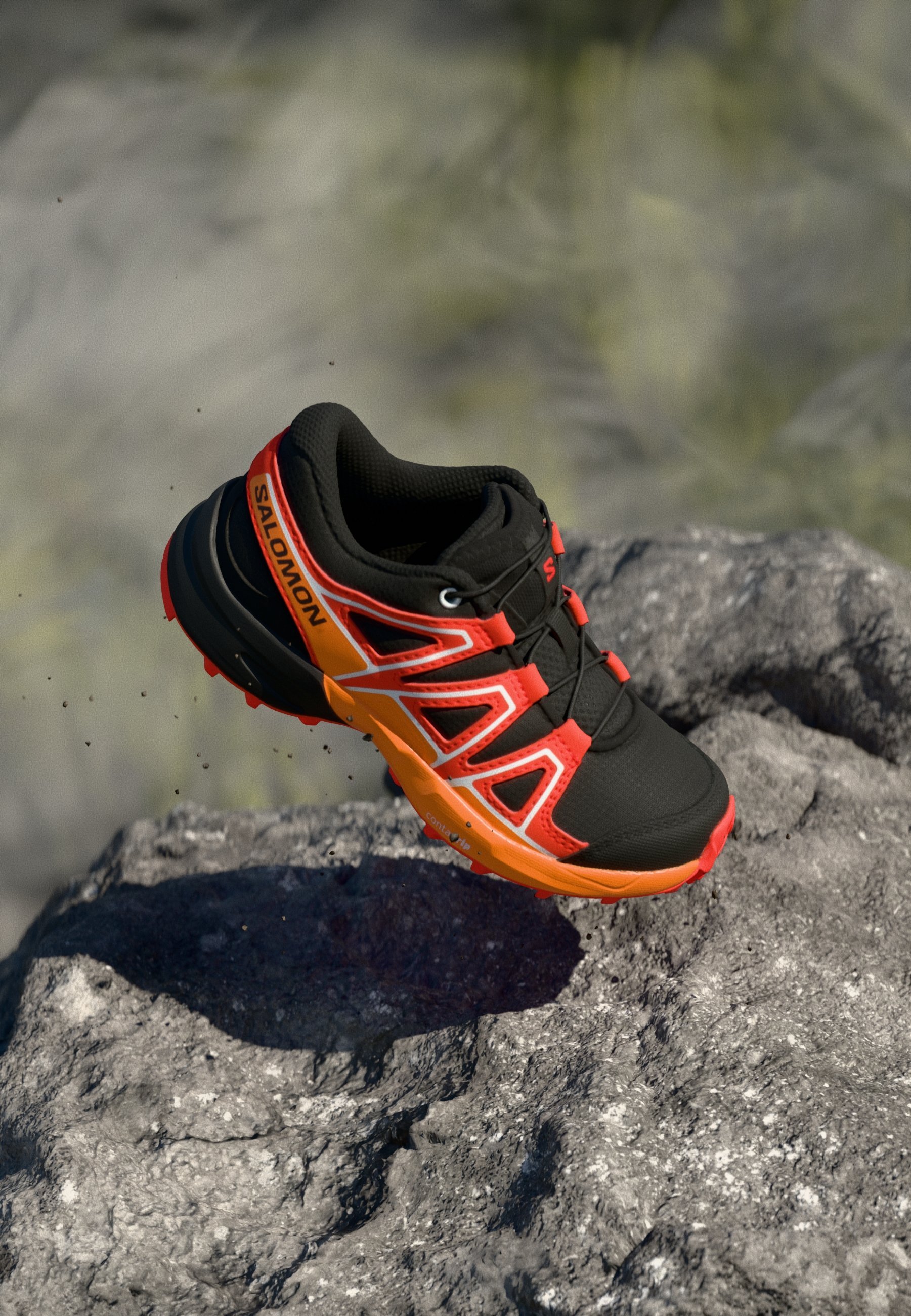 Salomon SPEEDCROSS UNISEX - Fjellsko - black/cherry tomato/turmeric