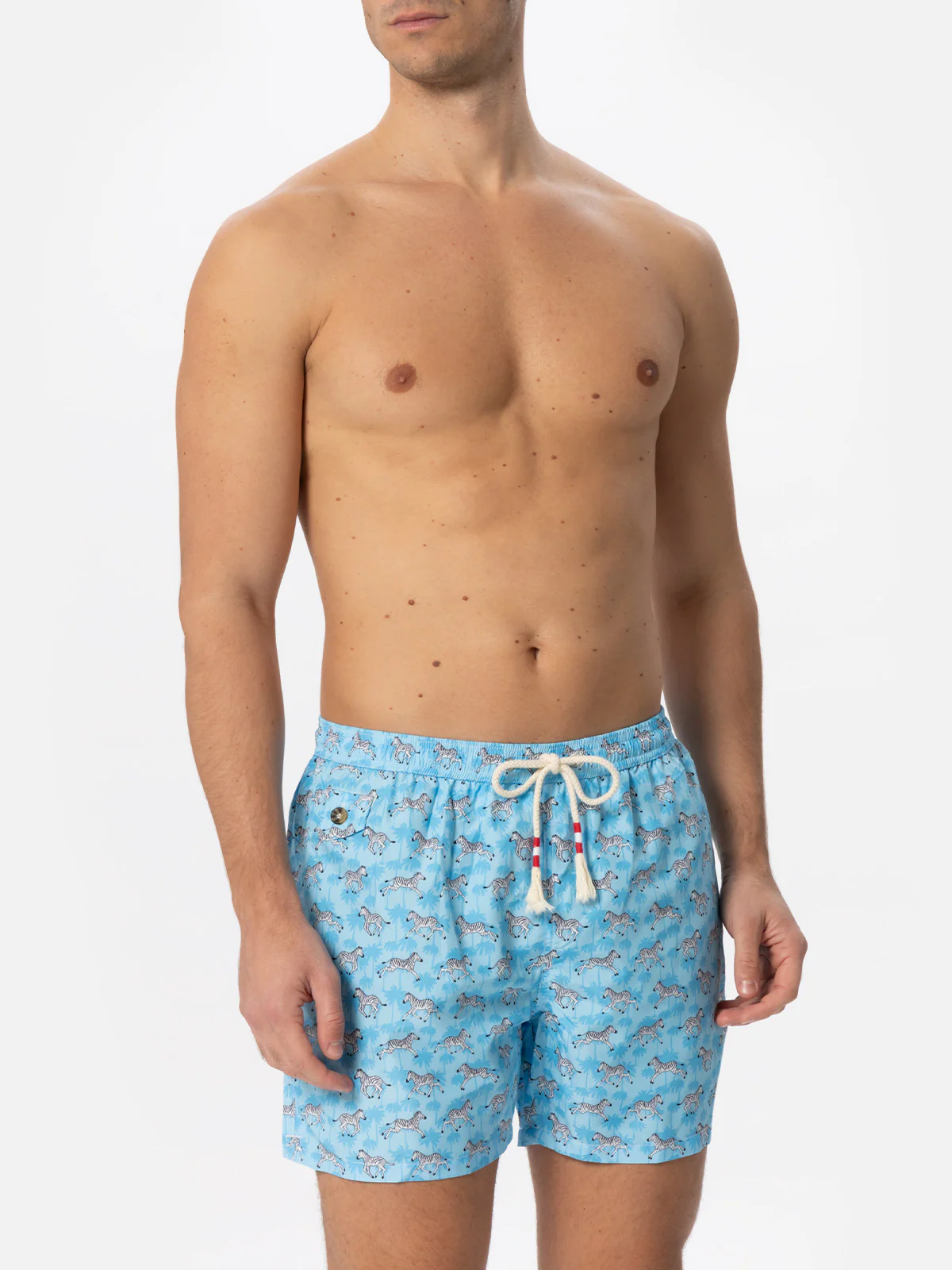 Leichte Badehose für Herren mit Zebramuster