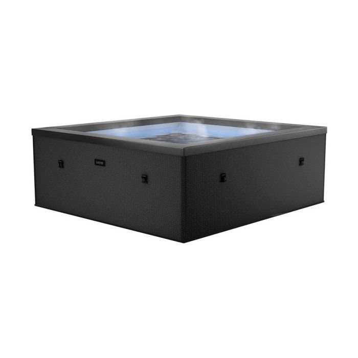 Vasca idromassaggio semirigida Netspa Idaho - 6 posti, colore nero antracite, 70/90 cm, getti massaggianti Airjets.