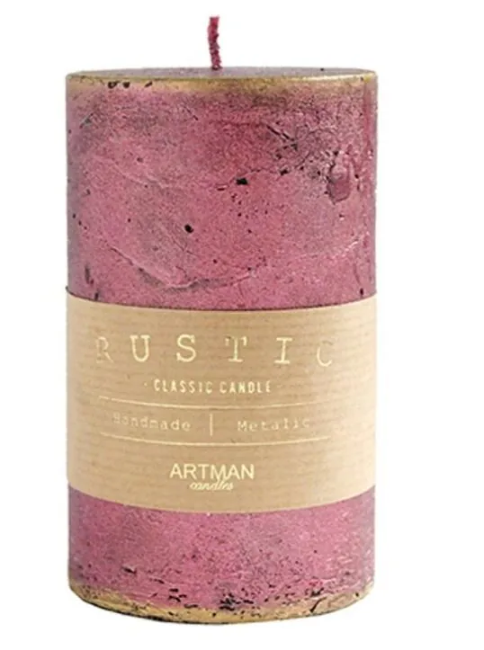 Artman Candles Świeca zapachowa Rustic patynowany Kolor bordowy, Rozmiar średni