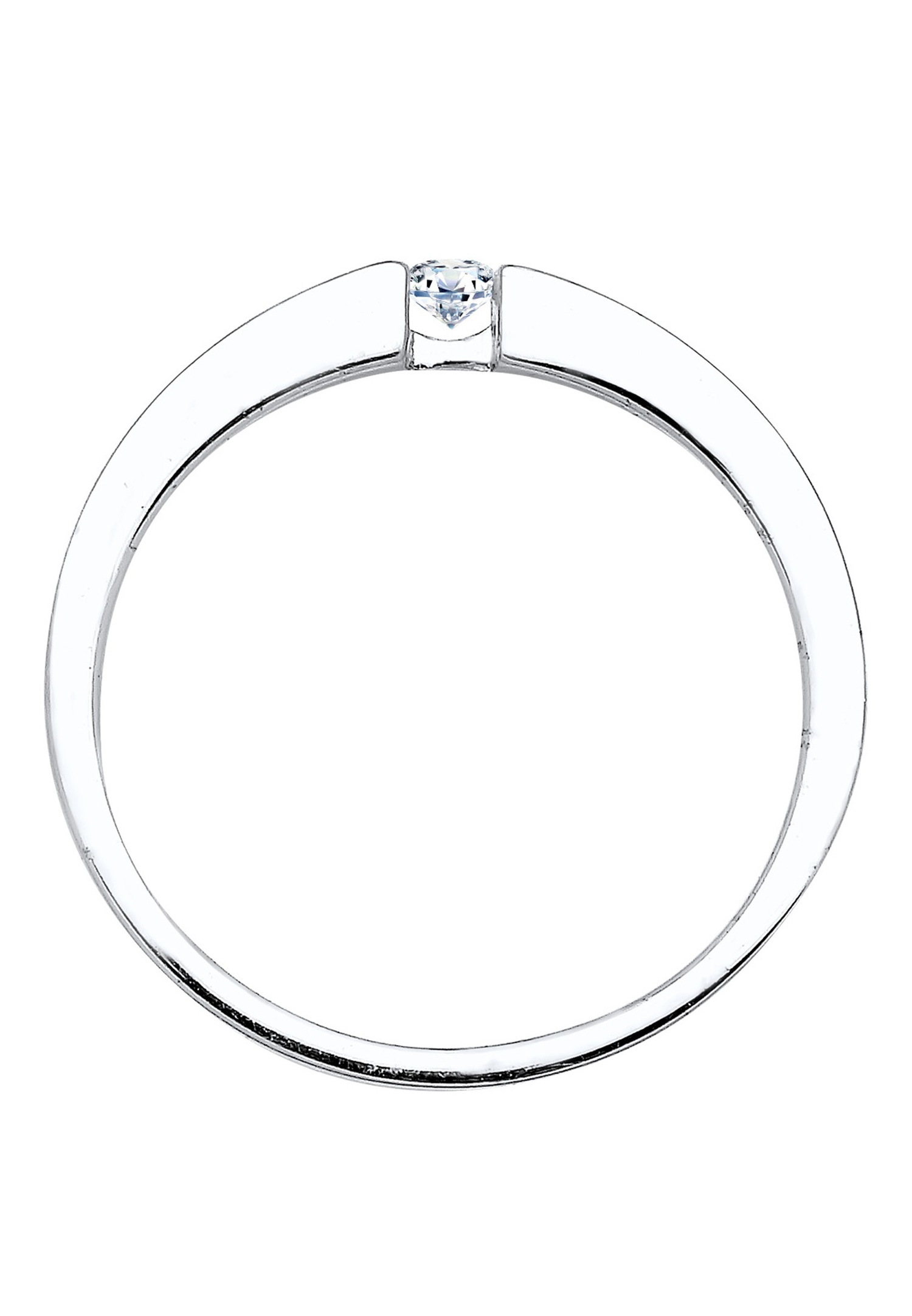 Elli DIAMONDS Femmes Bande Classique avec diamant (0.06 ct.) en argent sterling 925