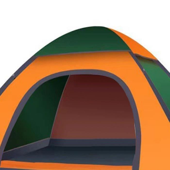 Tenda automatica - SALALIS - 1-2 persone - Verde scuro e arancione - Montaggio rapido - Tessuto resistente