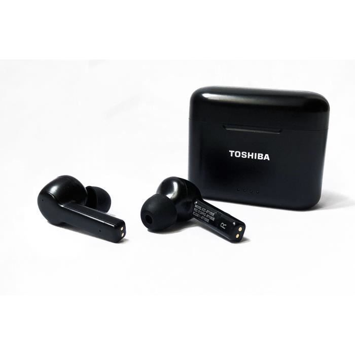 TOSHIBA RZE-BT1050EK - True Wireless In-Ear Bluetooth Headphones - Active Noise Cancelling - Charging Case - Black