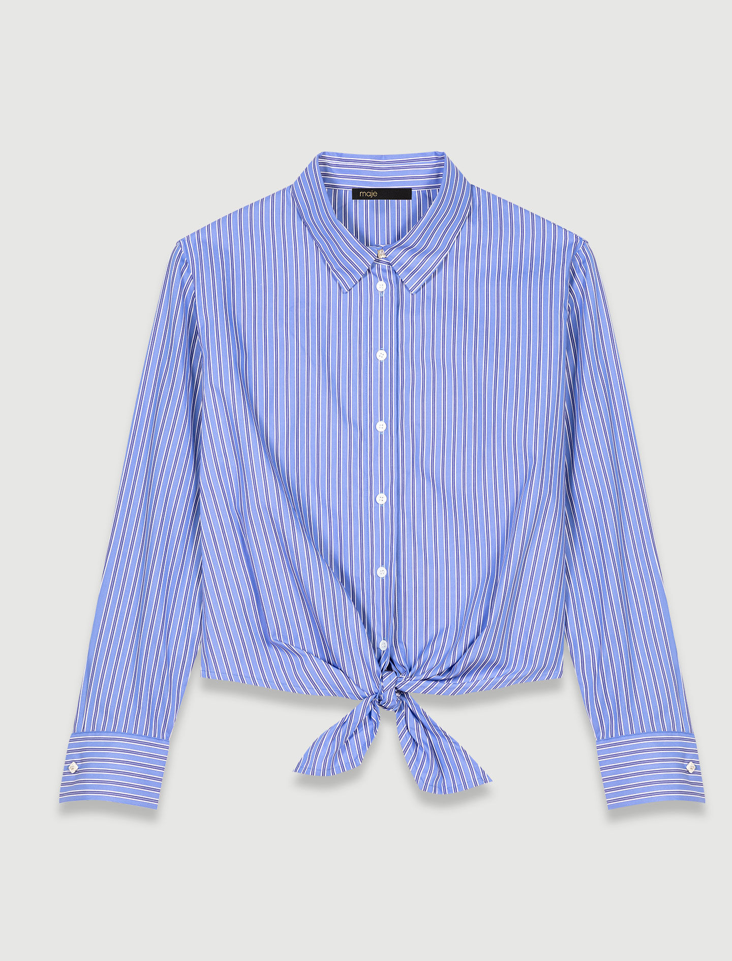 Shirt met strik - Lichtblauw