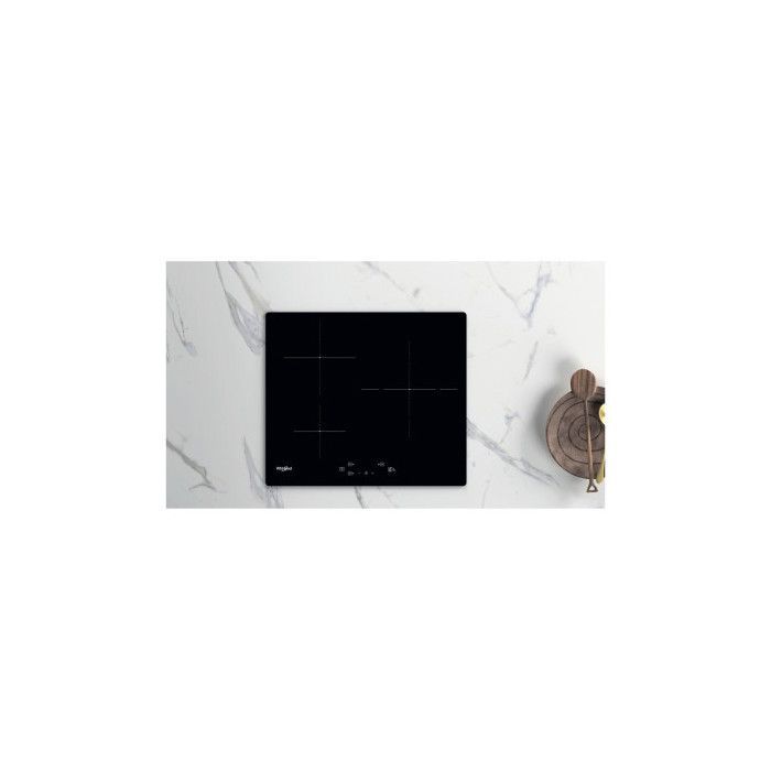 Whirlpool 60cm Induction Hob with 3 Burners, 7200W, Black - WSQ3860NE