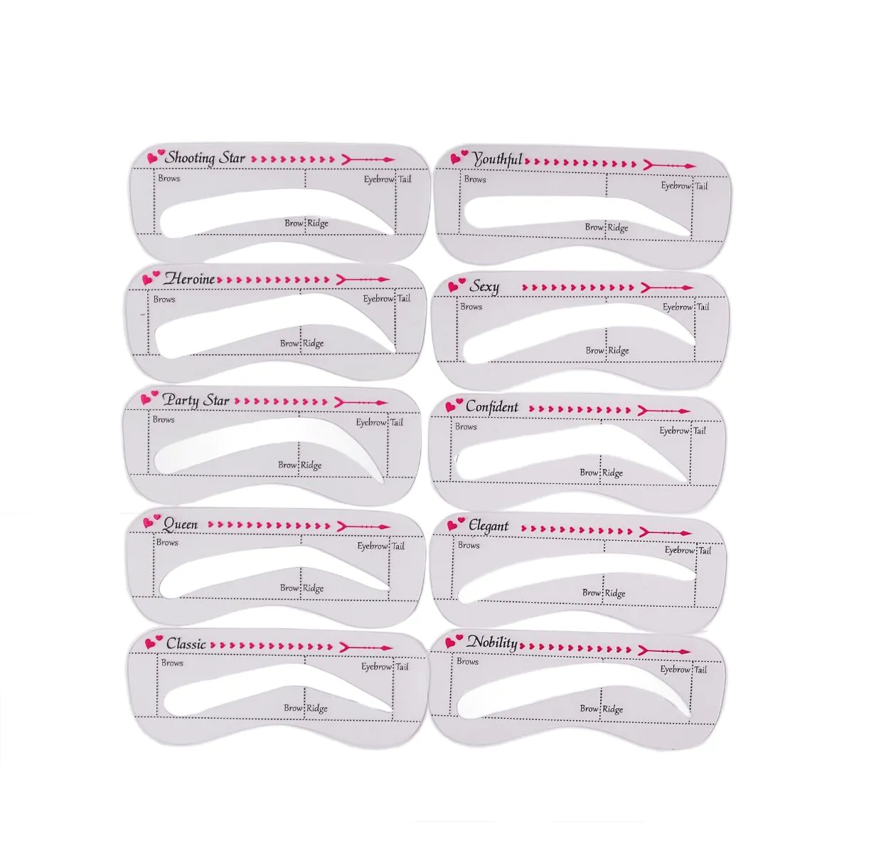 Lash Brow 10 - Szablon do brwi 10 kształtów
