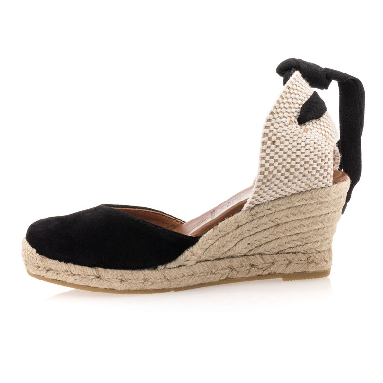 Zwarte espadrilles voor dames met touwzolen