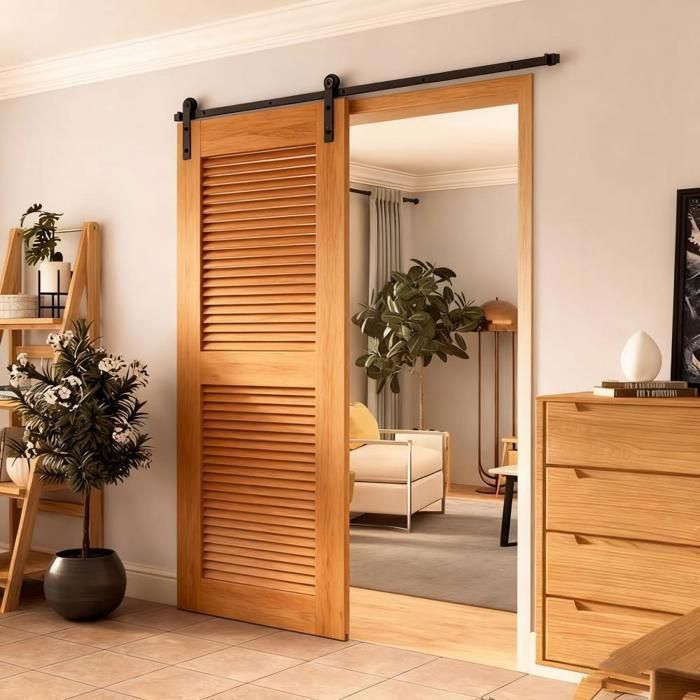 YQINGMAOY. Conjunto de polea de riel suspendido para puerta de granero, accesorios de ferretería, puerta individual, 183 cm, negro.