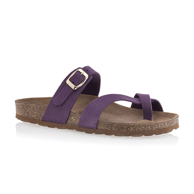 Sandalias moradas para mujer / Zapatos de punta abierta