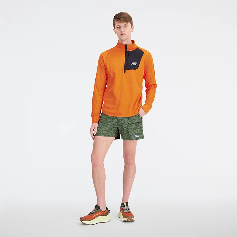 Men's NB Heat Grid Half Zip Hoodie - CAYENNE