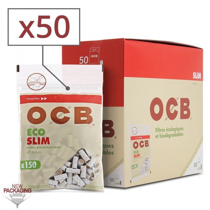 Confezione da 50 bustine filtro biologico OCB Slim