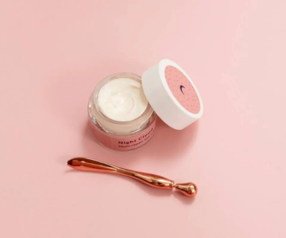 SLAAP Zestaw Eye SPA Jedwabna Opaska & Krem pod oczy Night Cloud (ecru)