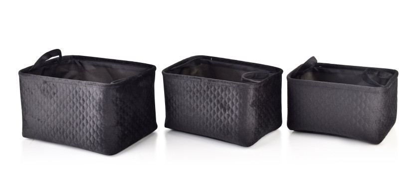 KOMPLET 3 KOSZY 38x26xh22cm, 34x23xh20cm, 30x20xh18cm SARA