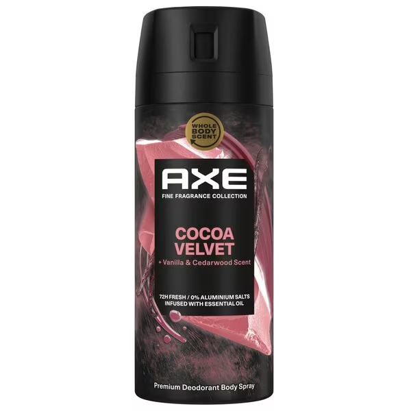 „Axe Fine Fragrance Cocoa Velvet“ dezodorantas kūnui, 150 ml