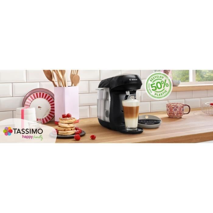 Machine à café - BOSCH - TAS109E - Tassimo Happy - 1400 W - 0,7 L - Noir / Crème