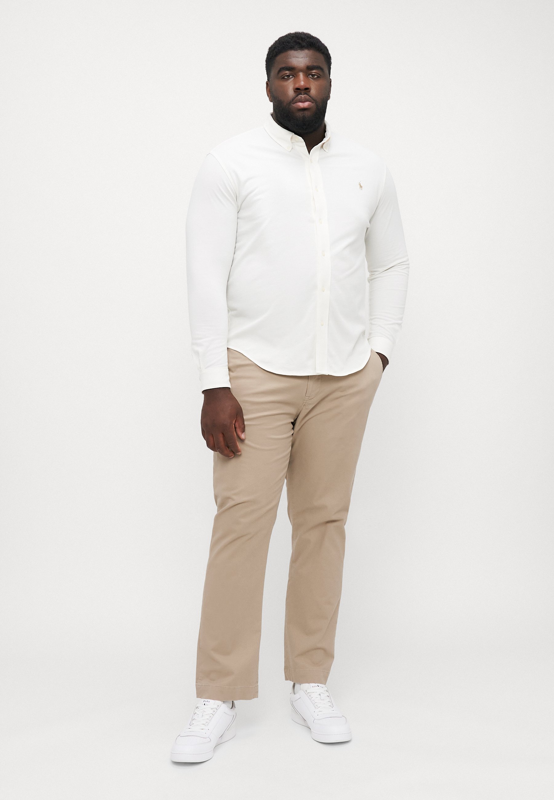 POLO RALPH LAUREN BIG & TALL FEATHERWEIGHT MESH SHIRT - Košile - light cream