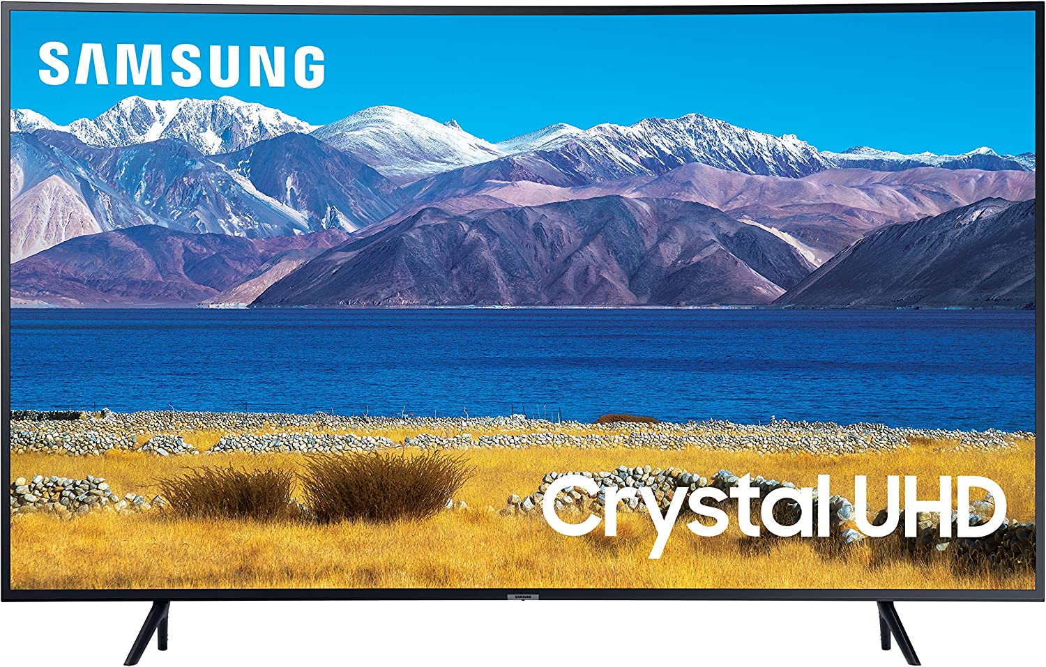 SAMSUNG 55-Zoll Curved UHD TU-8300 Serie – 4K UHD HDR Smart TV mit integrierter Alexa (UN55TU8300FXZA, Modell 2020), Anthrazit