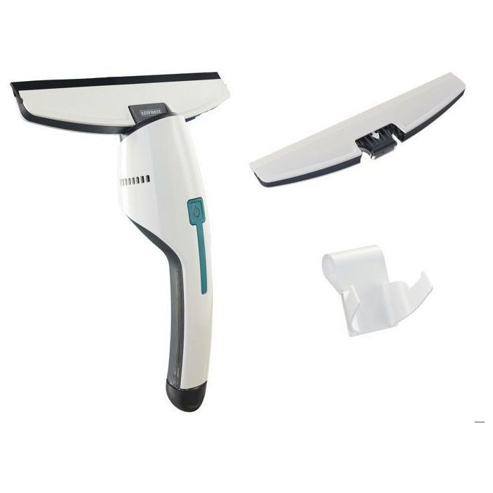 Aspirateur à vitres et salle de bains Leifheit Nemo 51035, lave vitres électrique avec boîtier étanche et support mural, blanc