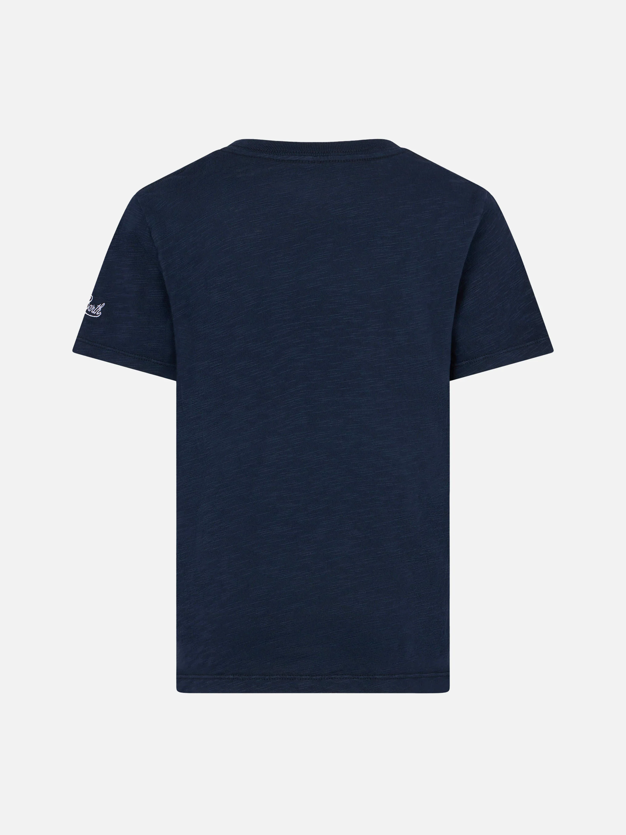 T-shirt da bambino blu razzo spaziale