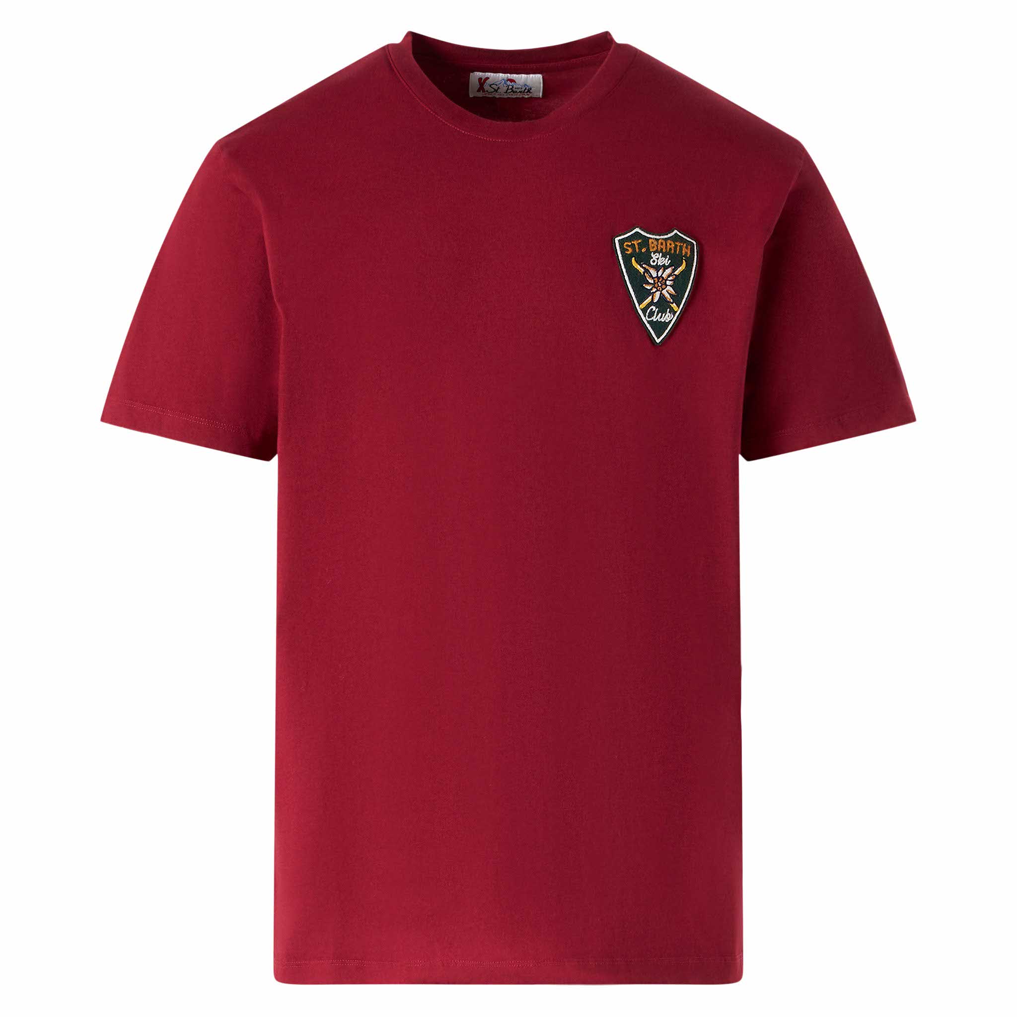 Camiseta estampada color burdeos para hombre