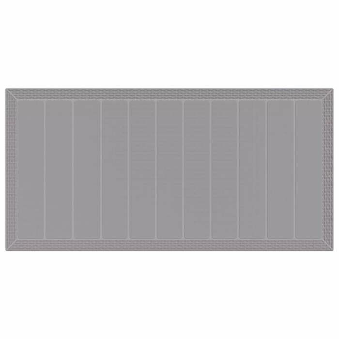 Conjunto de comedor de jardín - BURKE - Gris claro - Poliratán - Acabado mate - Capacidad para 8 personas - 200x100x73 cm