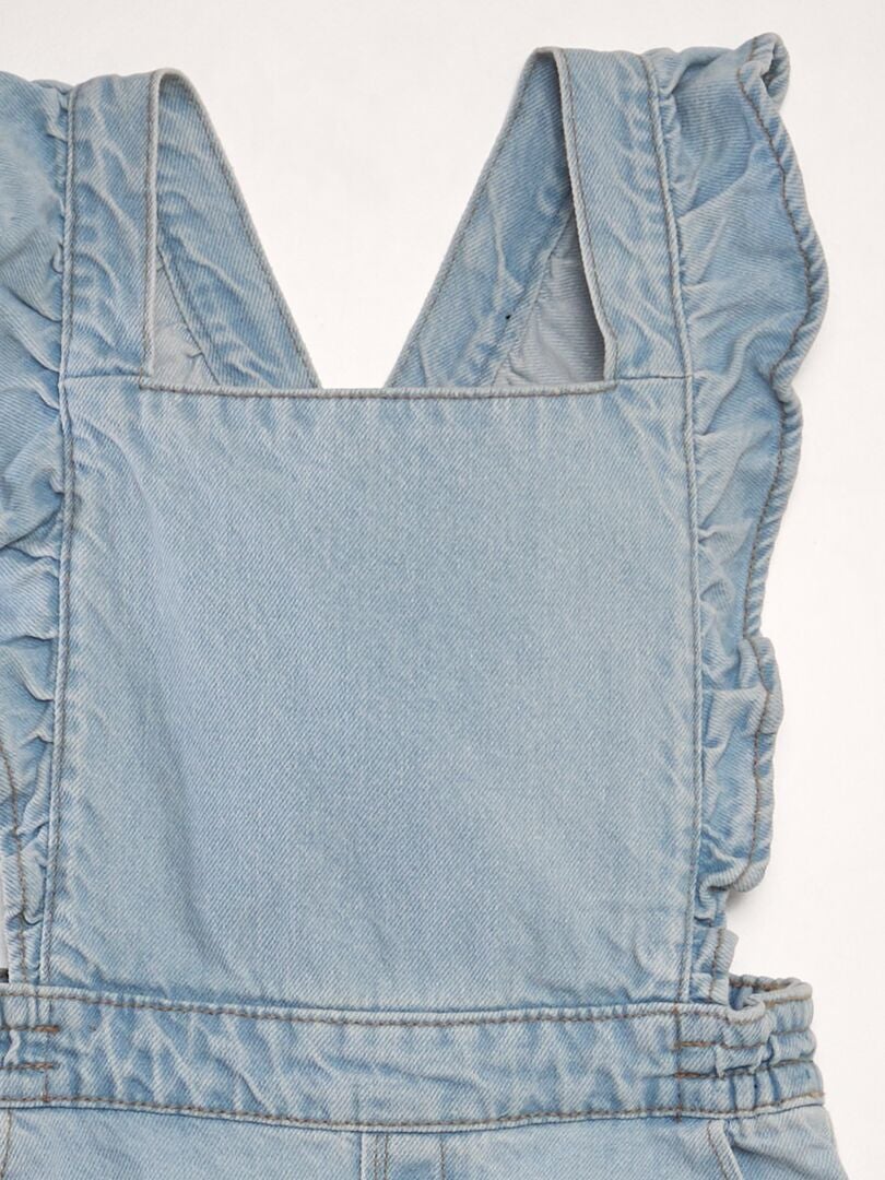 Vestido jardineira jeans - AZUL