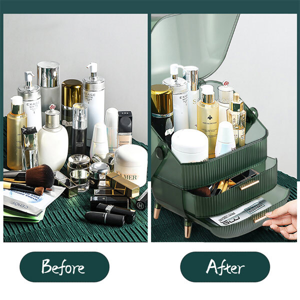 Livingandhome Make-up-Organizer mit Schubladen – Grün