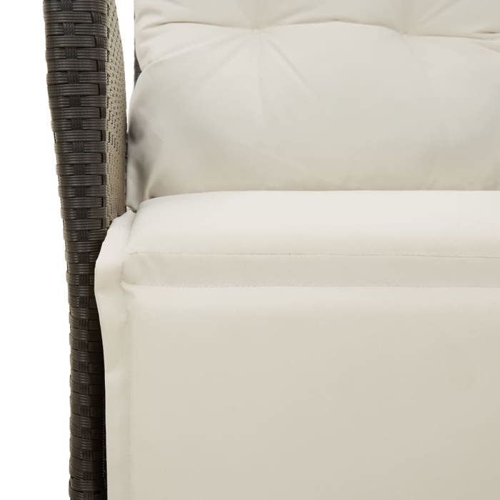 Tuineetset - vidaXL - 7-delig - Rotan van kunststof - Zwart - Tafel 200x100x74 cm - Ligstoelen